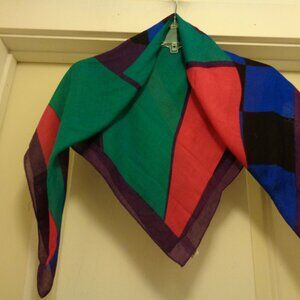 RETRO NORDSTROMS RAYON MULTI BRIGHT COLORS SOFT SCARF